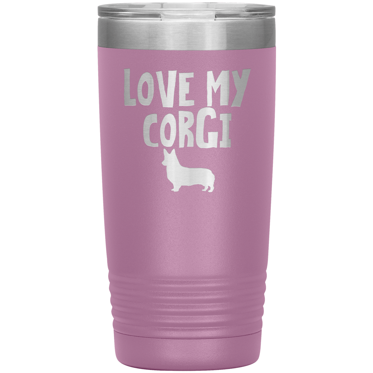 Love My Corgi 20 Oz Vacuum Tumbler Tumblers Light Purple