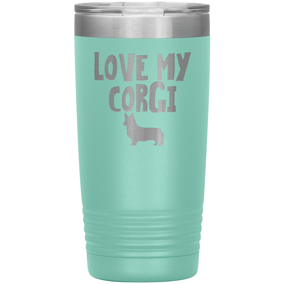 Love My Corgi 20 Oz Vacuum Tumbler Tumblers Teal