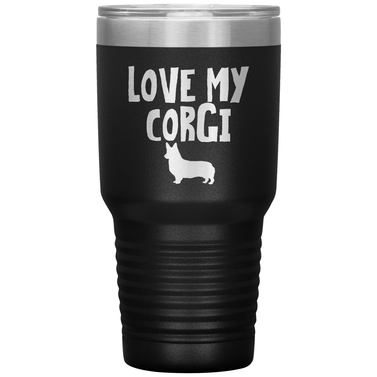 Love My Corgi 30 Oz Vacuum Tumbler Tumblers Black