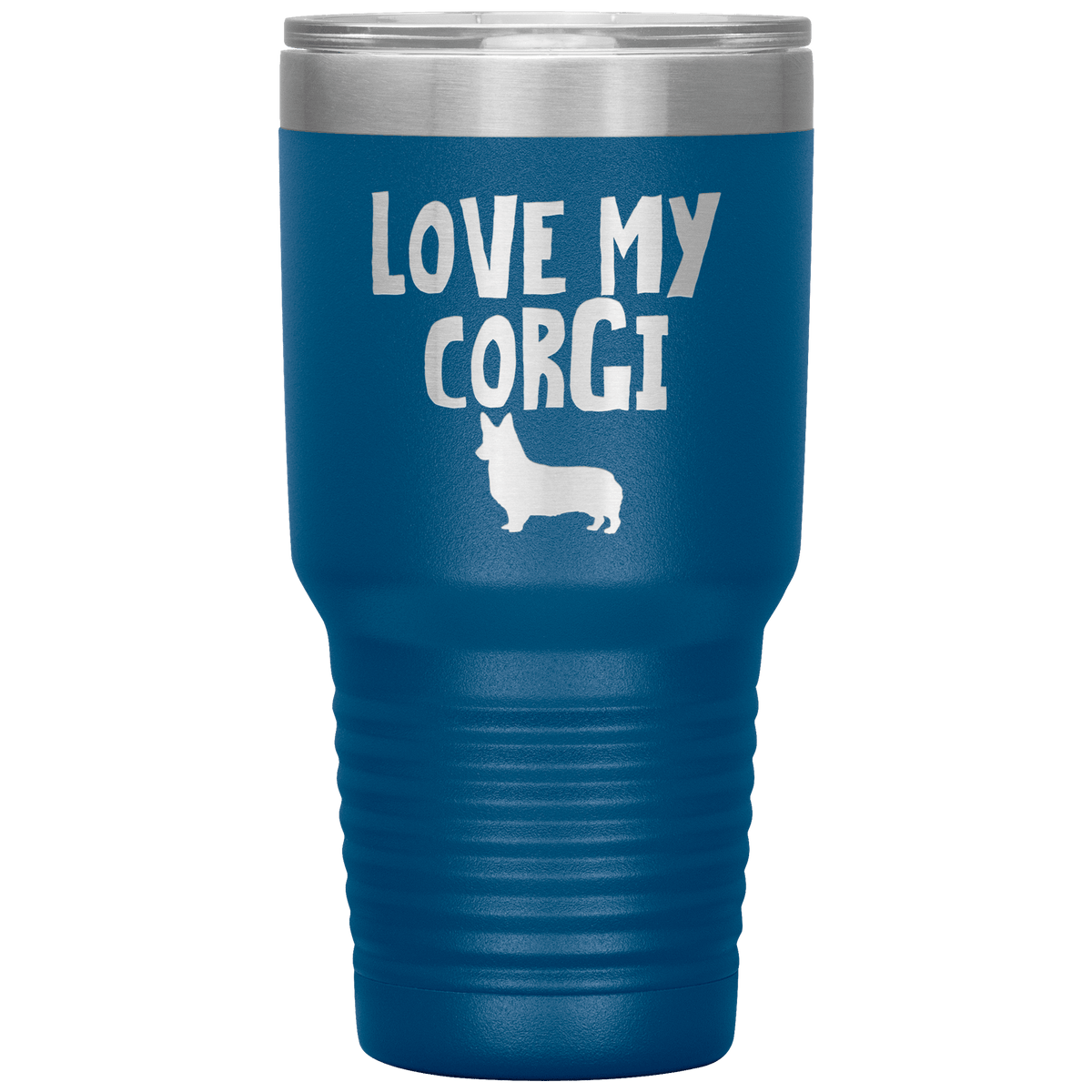 Love My Corgi 30 Oz Vacuum Tumbler Tumblers Blue