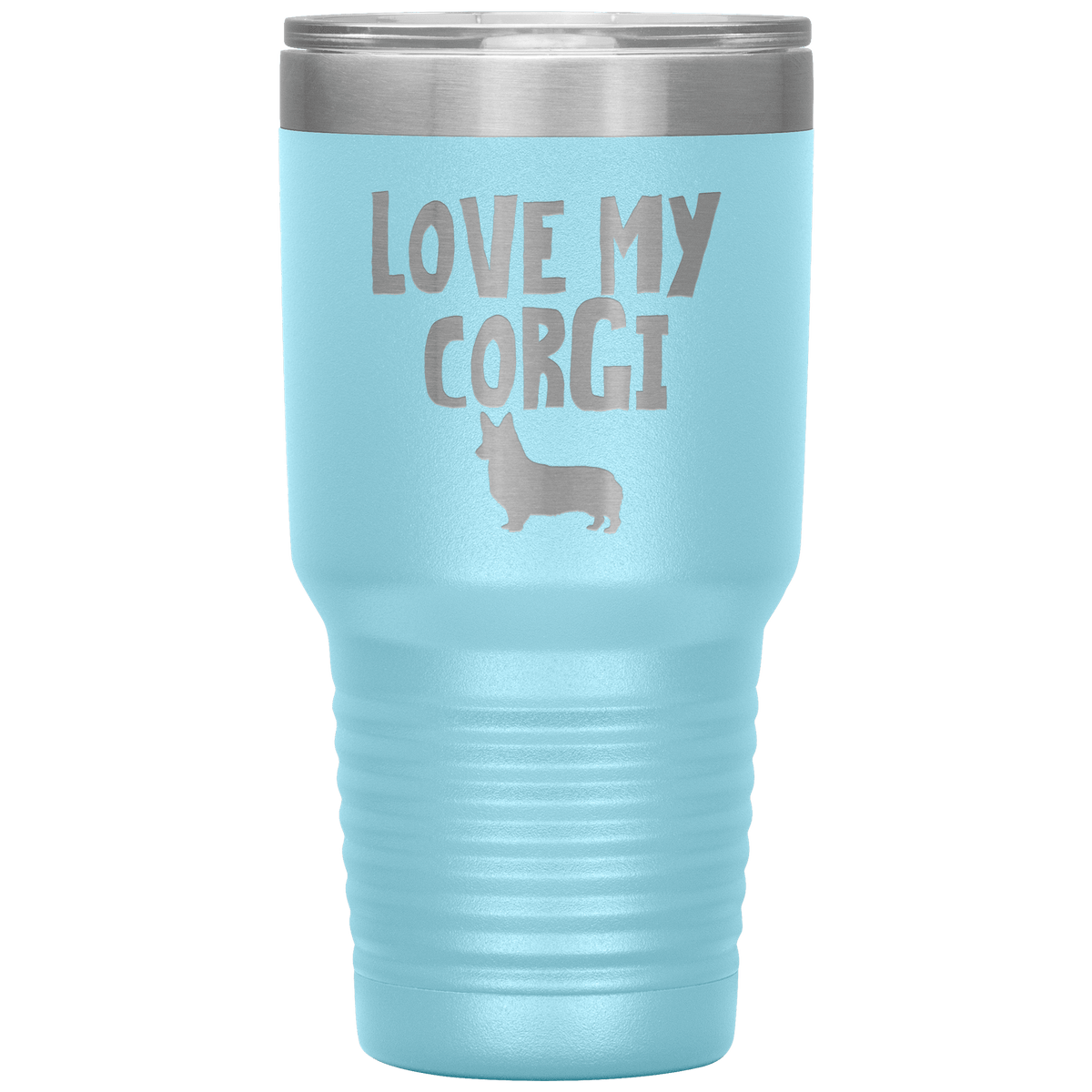 Love My Corgi 30 Oz Vacuum Tumbler Tumblers Light Blue