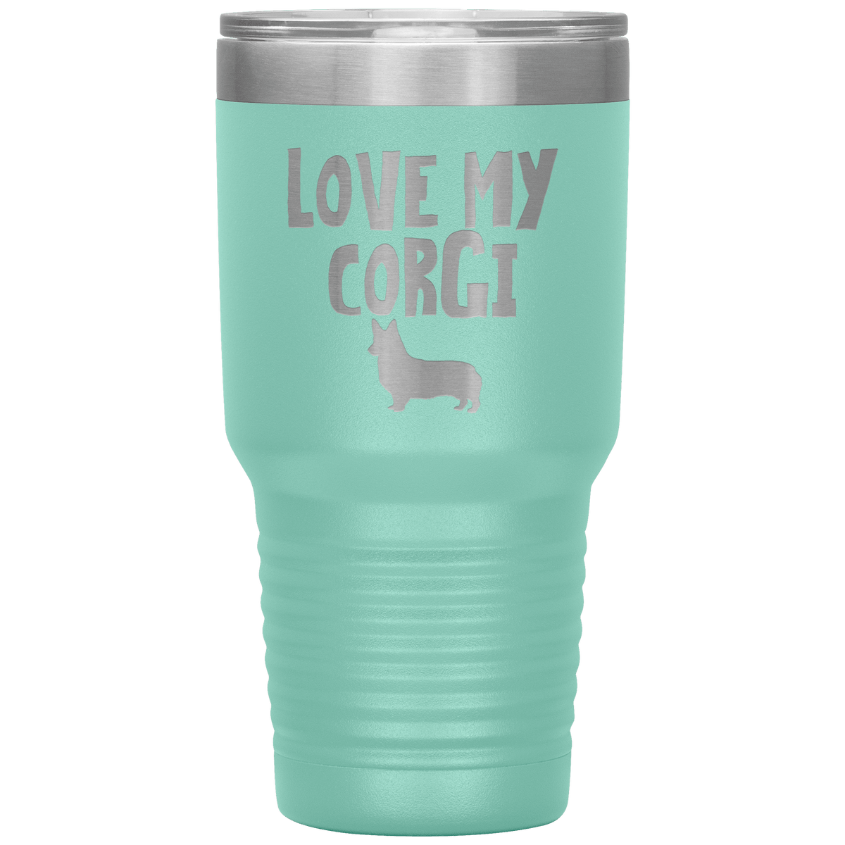 Love My Corgi 30 Oz Vacuum Tumbler Tumblers Teal