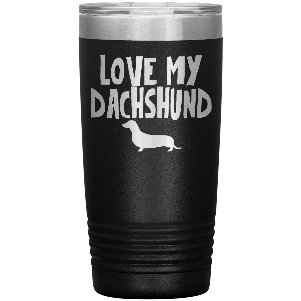 Love My Dachshund 20 Oz Vacuum Tumbler Tumblers Black