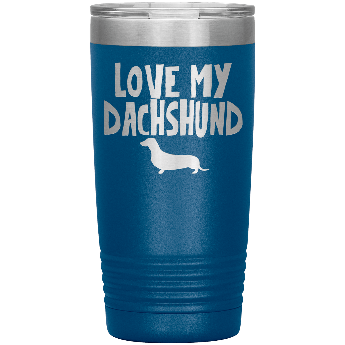 Love My Dachshund 20 Oz Vacuum Tumbler Tumblers Blue