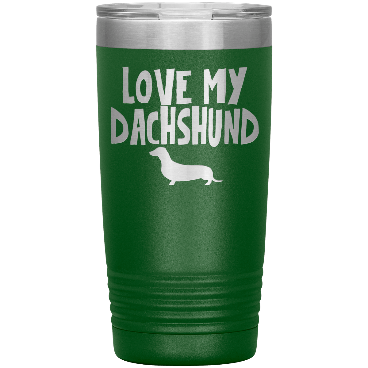 Love My Dachshund 20 Oz Vacuum Tumbler Tumblers Green