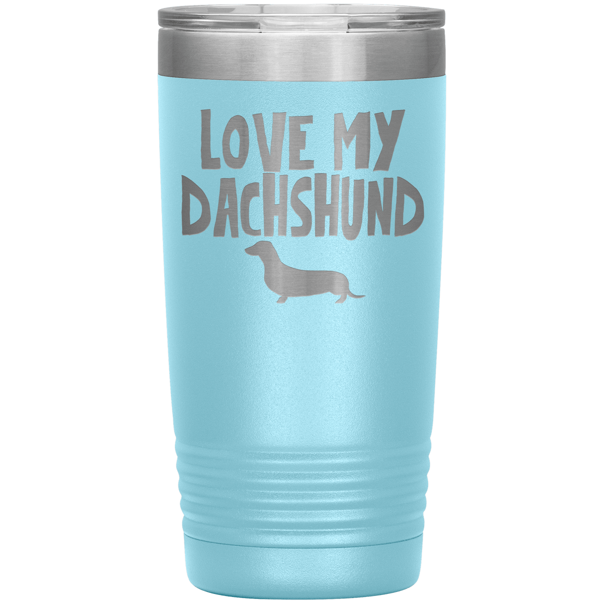 Love My Dachshund 20 Oz Vacuum Tumbler Tumblers Light Blue