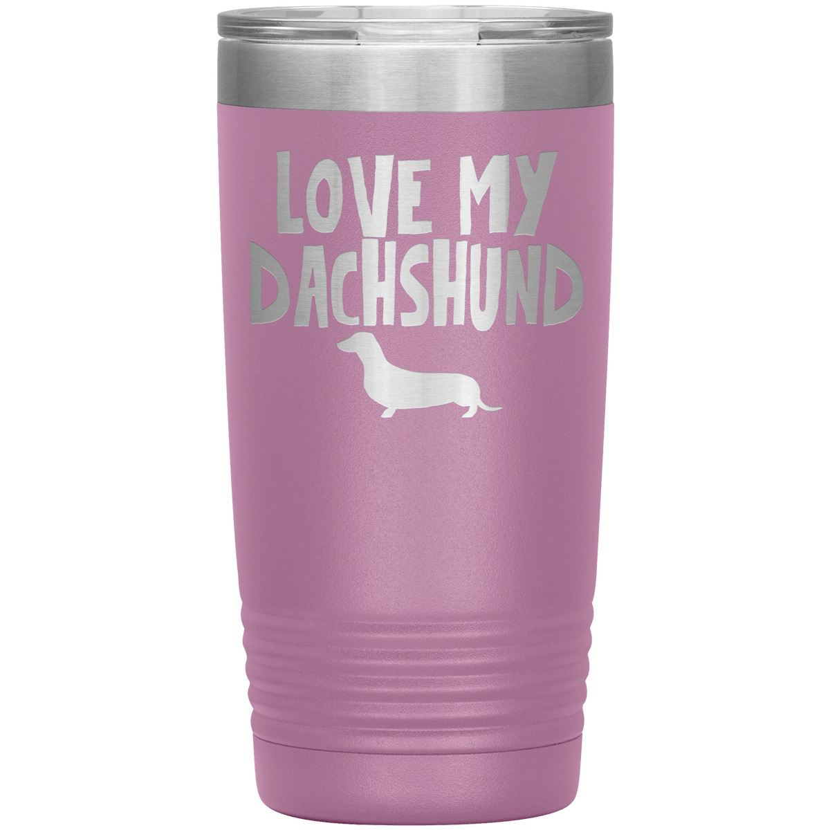 Love My Dachshund 20 Oz Vacuum Tumbler Tumblers Light Purple