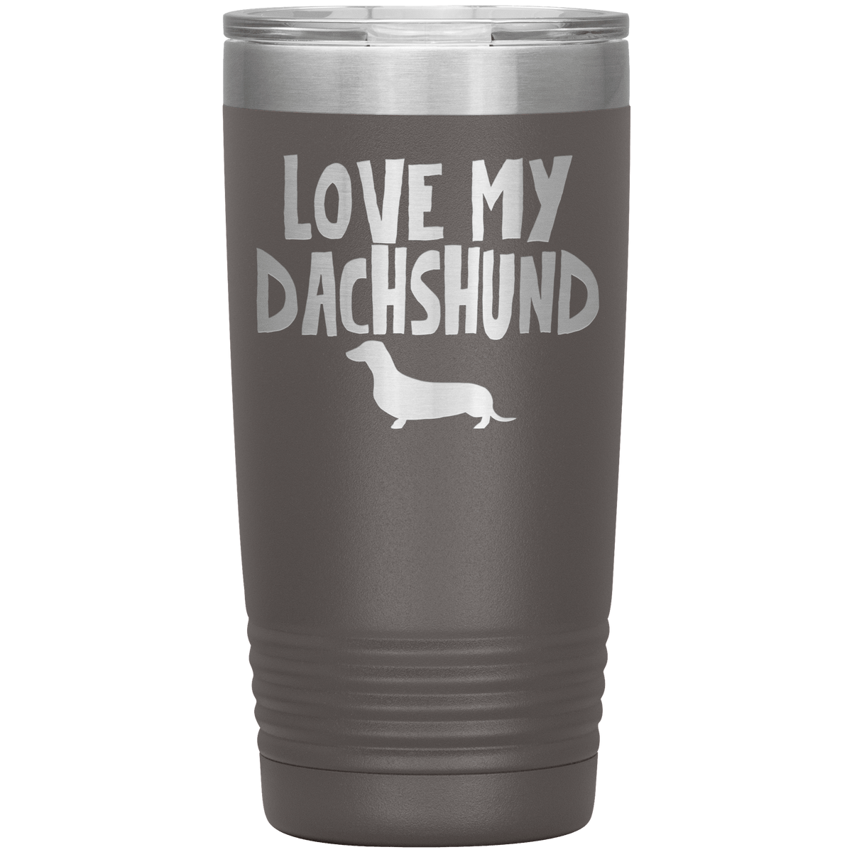 Love My Dachshund 20 Oz Vacuum Tumbler Tumblers Pewter