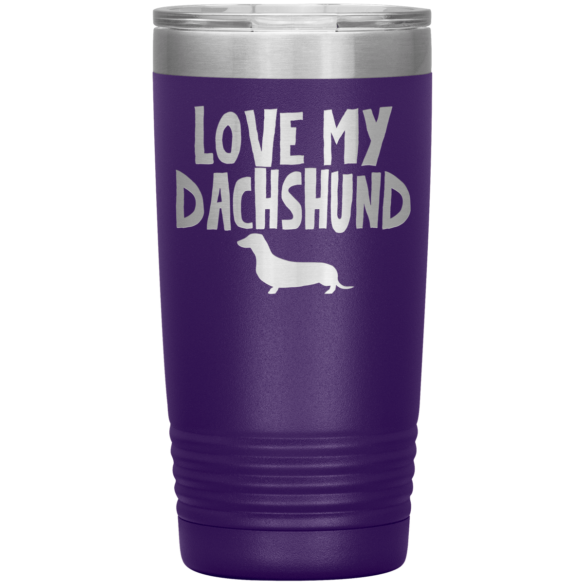 Love My Dachshund 20 Oz Vacuum Tumbler Tumblers Purple