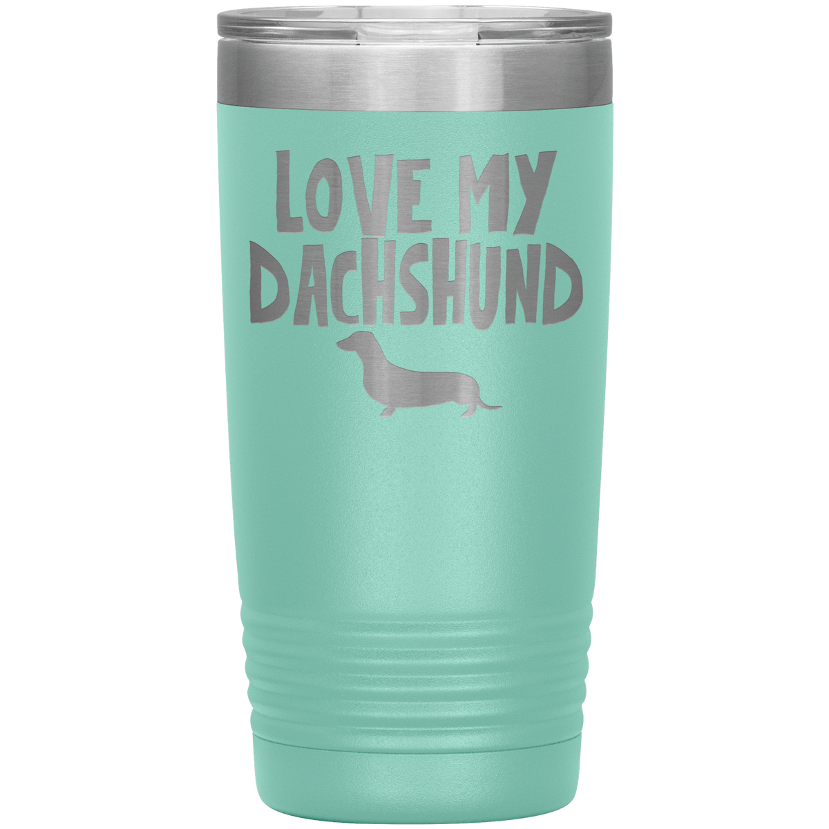 Love My Dachshund 20 Oz Vacuum Tumbler Tumblers Teal