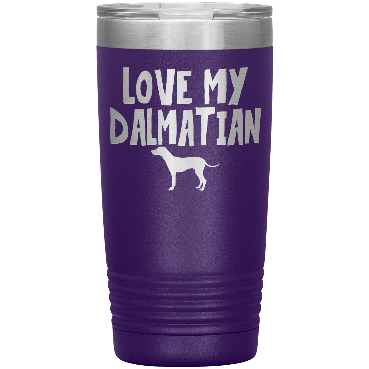 Love My Dalmatian 20 Oz Vacuum Tumbler Tumblers Purple