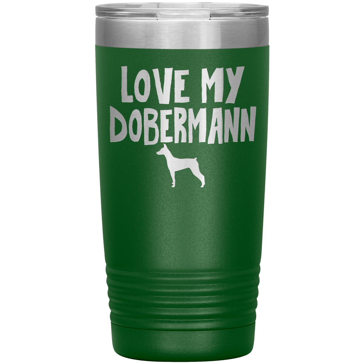 Love My Dobermann 20 Oz Vacuum Tumbler Tumblers Green