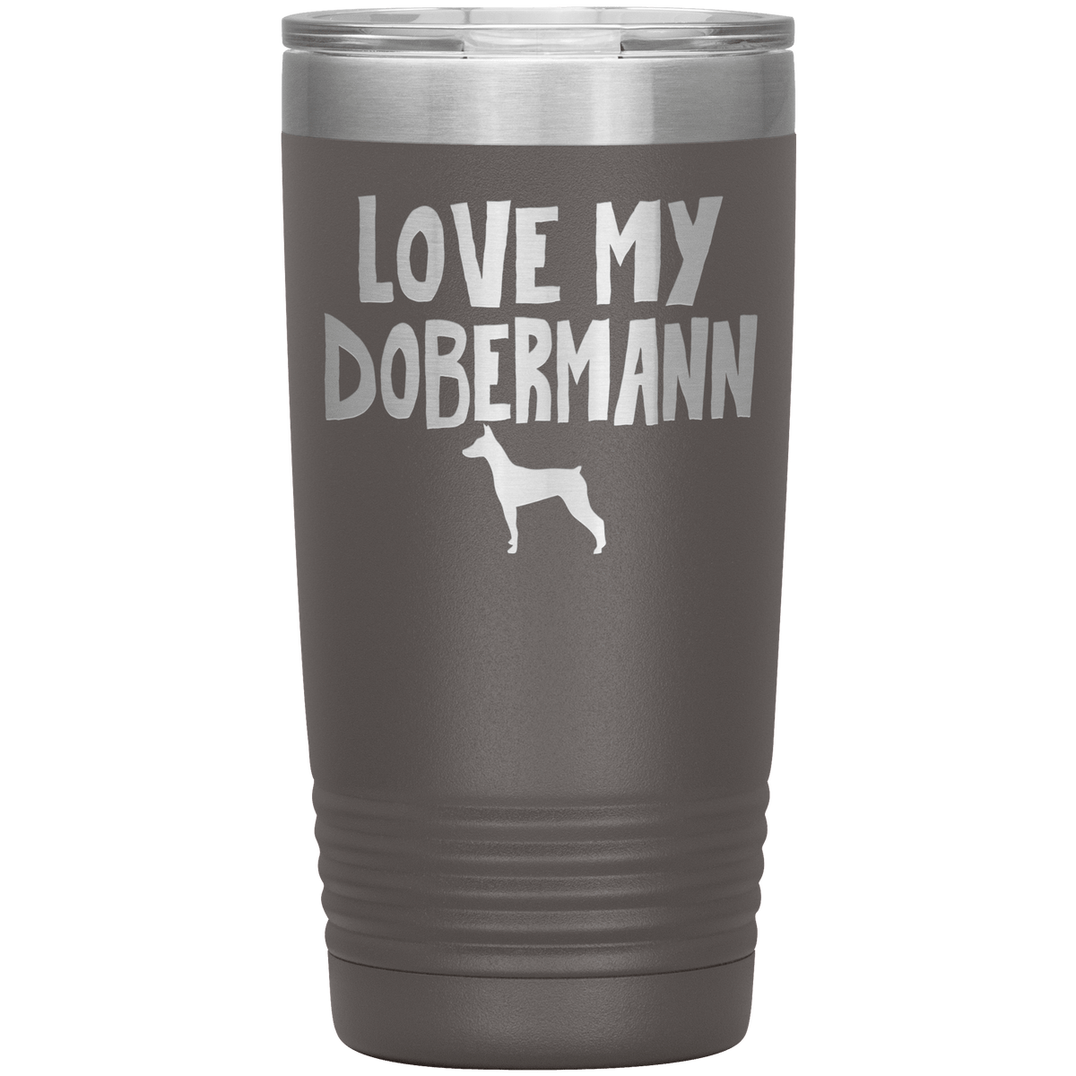 Love My Dobermann 20 Oz Vacuum Tumbler Tumblers Pewter