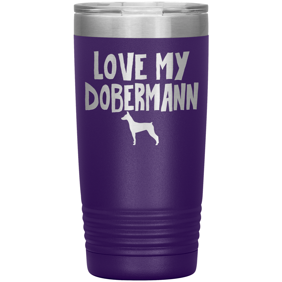 Love My Dobermann 20 Oz Vacuum Tumbler Tumblers Purple