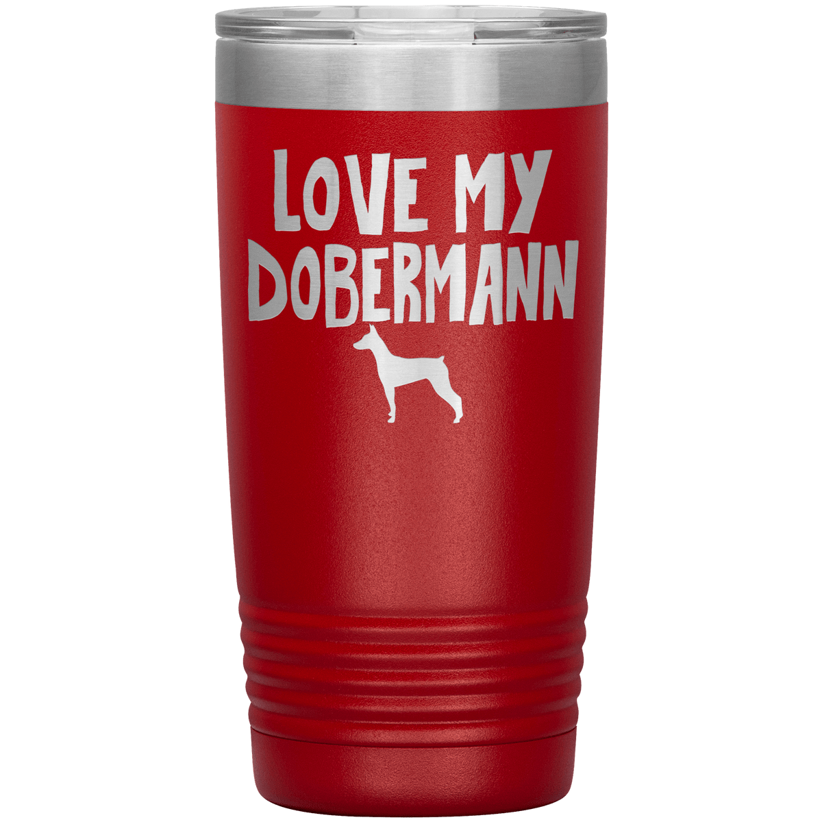 Love My Dobermann 20 Oz Vacuum Tumbler Tumblers Red
