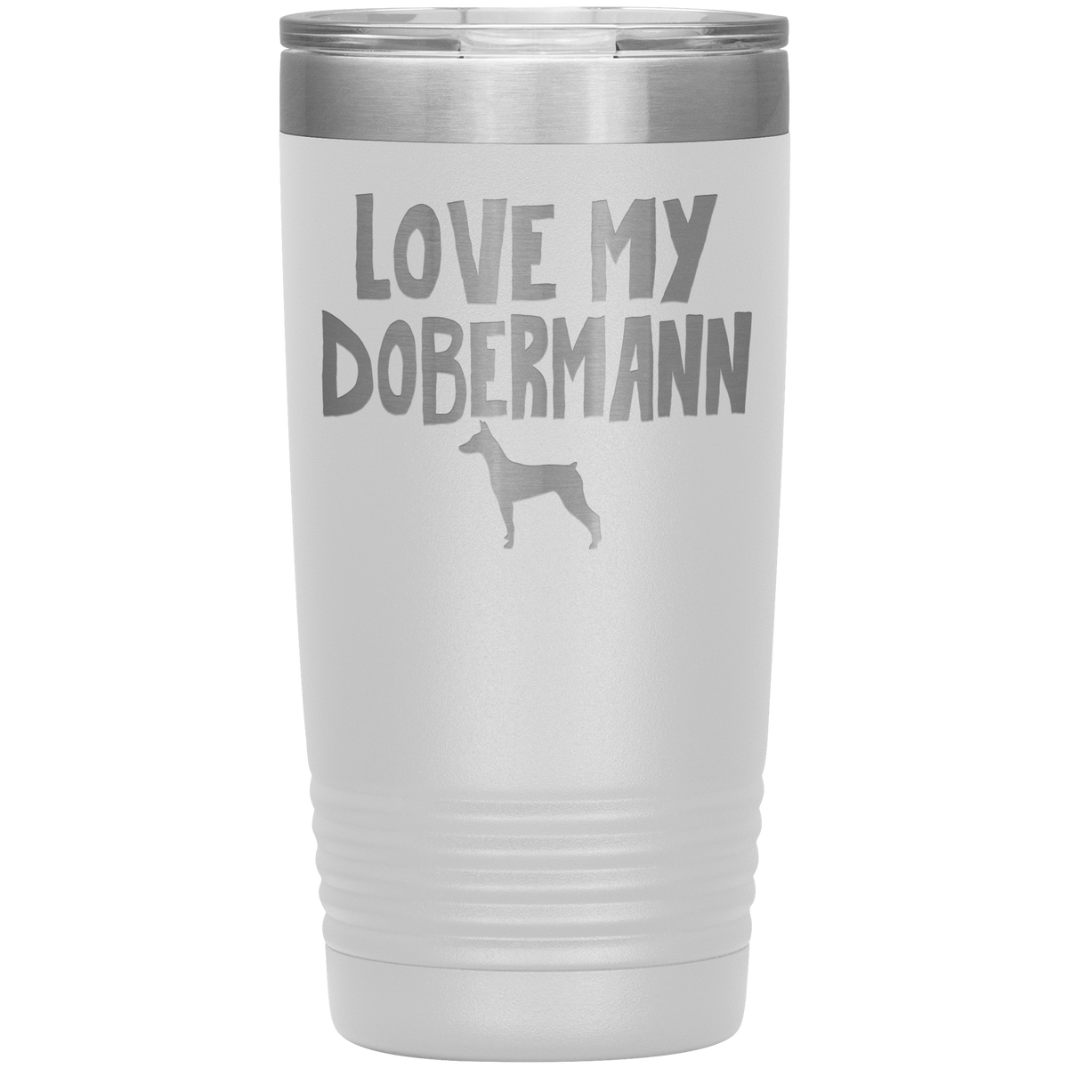 Love My Dobermann 20 Oz Vacuum Tumbler Tumblers White