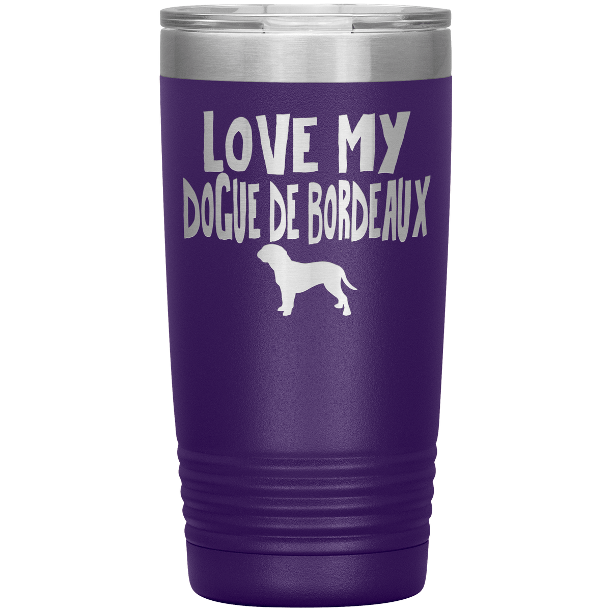 Love My Dogue de Bordeaux 20 Oz Vacuum Tumbler Tumblers Purple