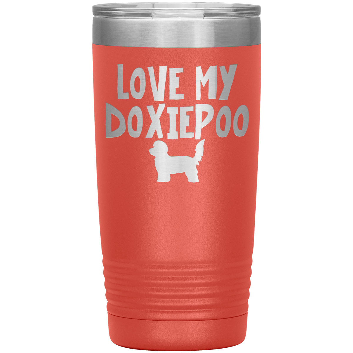 Love My Doxiepoo 20 Oz Vacuum Tumbler Tumblers Coral