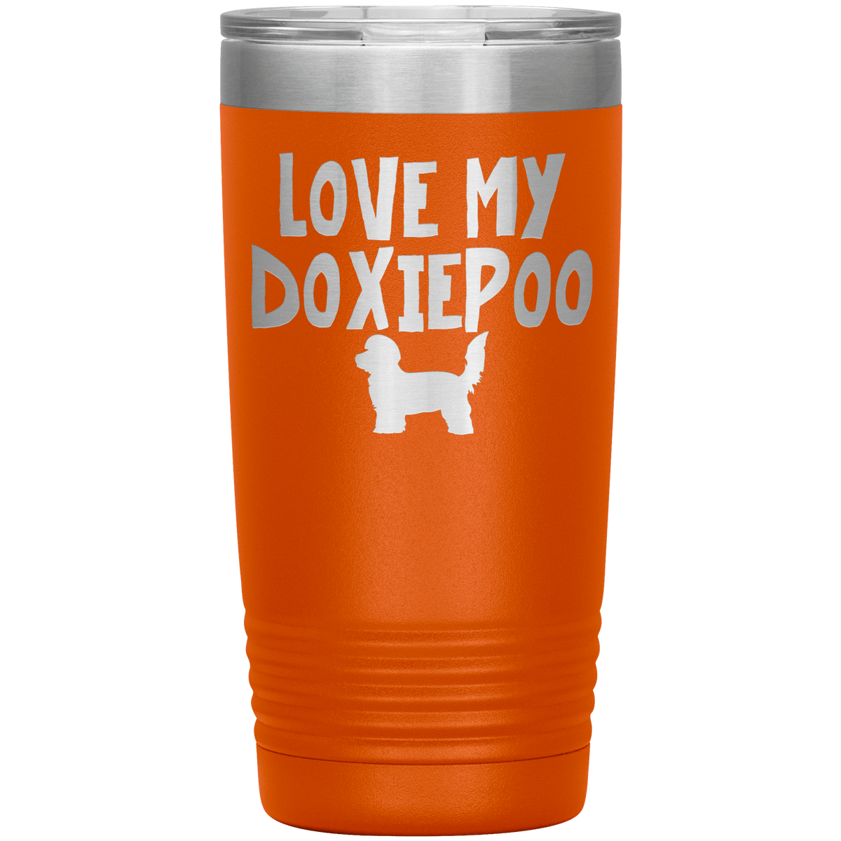 Love My Doxiepoo 20 Oz Vacuum Tumbler Tumblers Orange