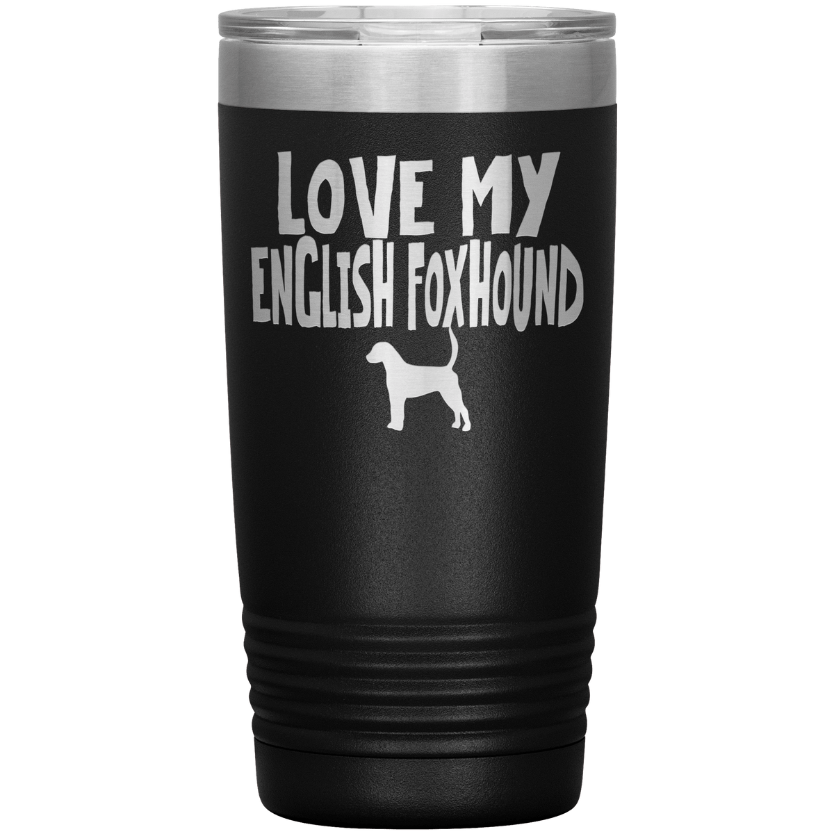 Love My English Foxhound  20 Oz Vacuum Tumbler Tumblers Black