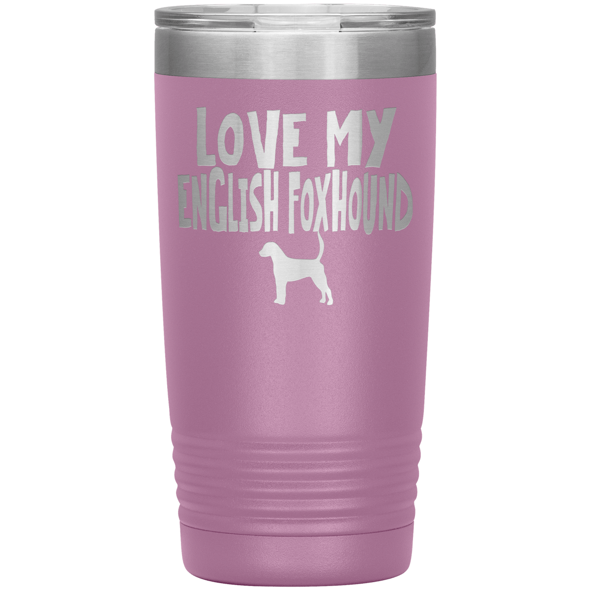 Love My English Foxhound  20 Oz Vacuum Tumbler Tumblers Light Purple