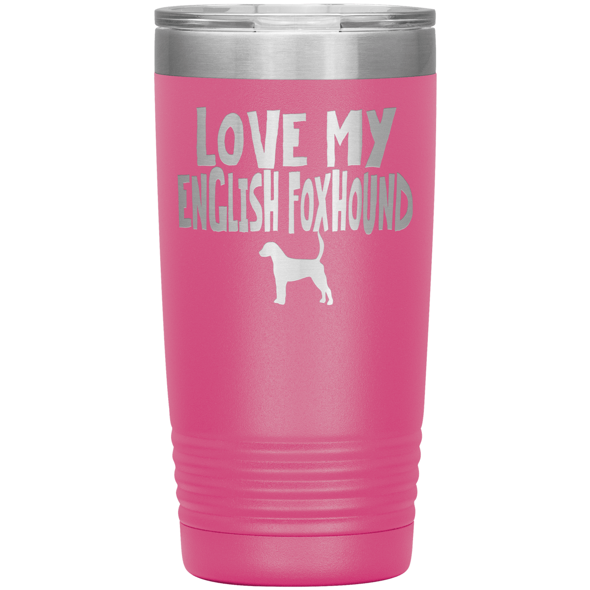 Love My English Foxhound  20 Oz Vacuum Tumbler Tumblers Pink