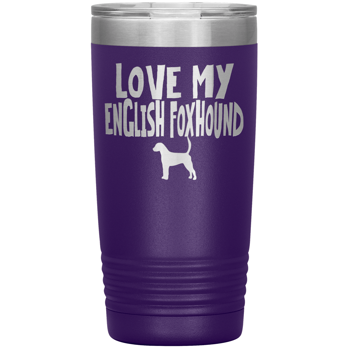 Love My English Foxhound  20 Oz Vacuum Tumbler Tumblers Purple