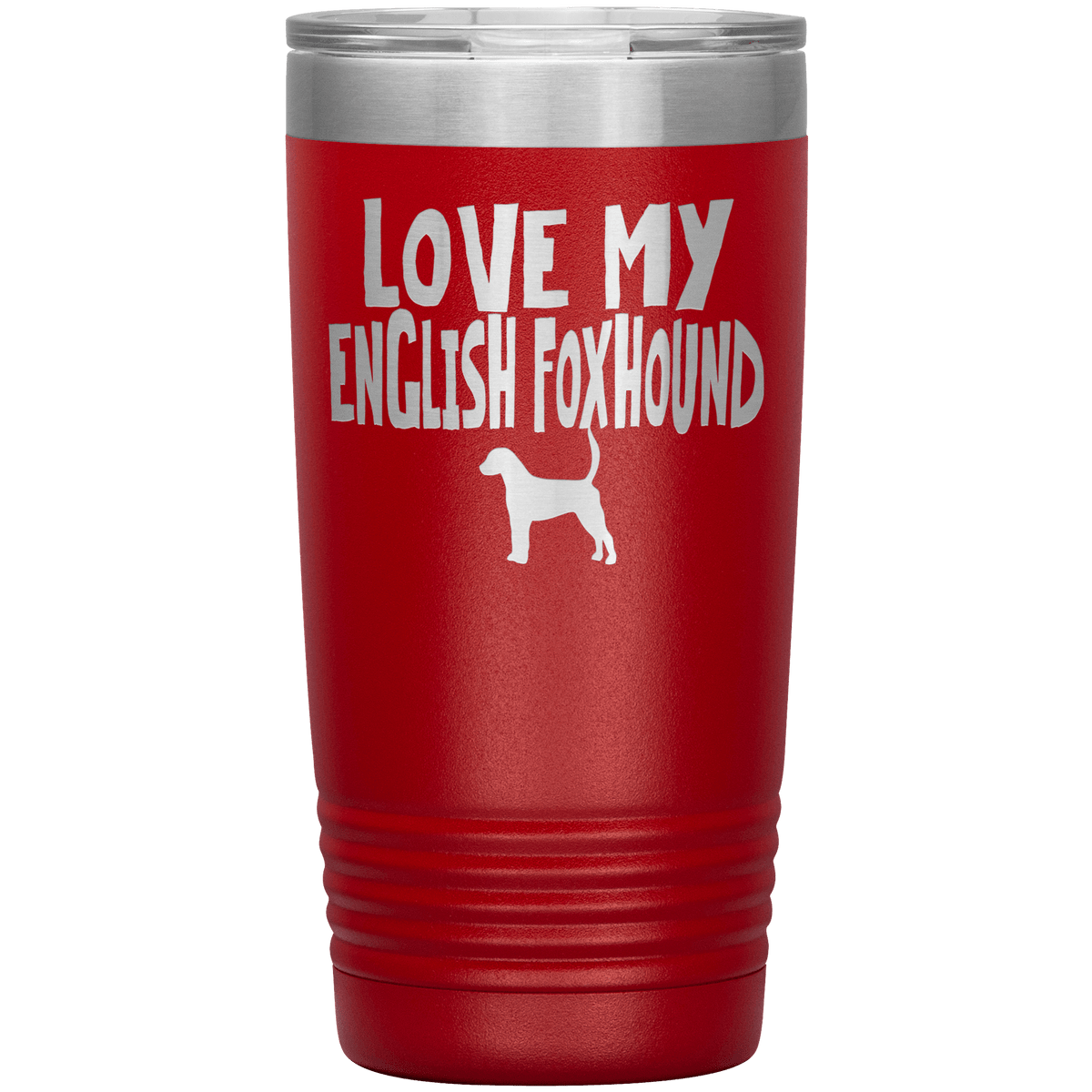 Love My English Foxhound  20 Oz Vacuum Tumbler Tumblers Red