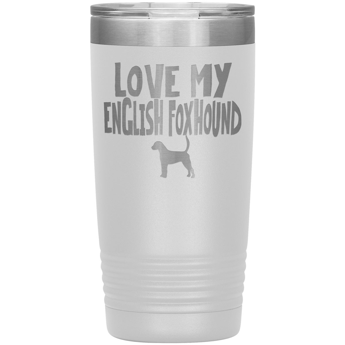 Love My English Foxhound  20 Oz Vacuum Tumbler Tumblers White