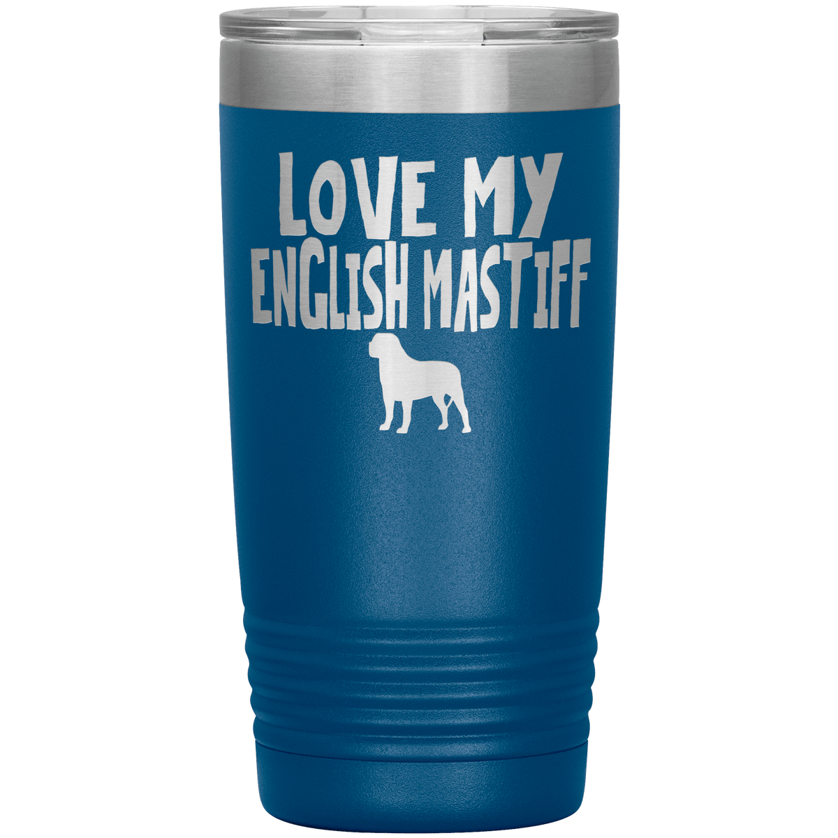 Love My English Mastiff 20 Oz Vacuum Tumbler Tumblers Blue