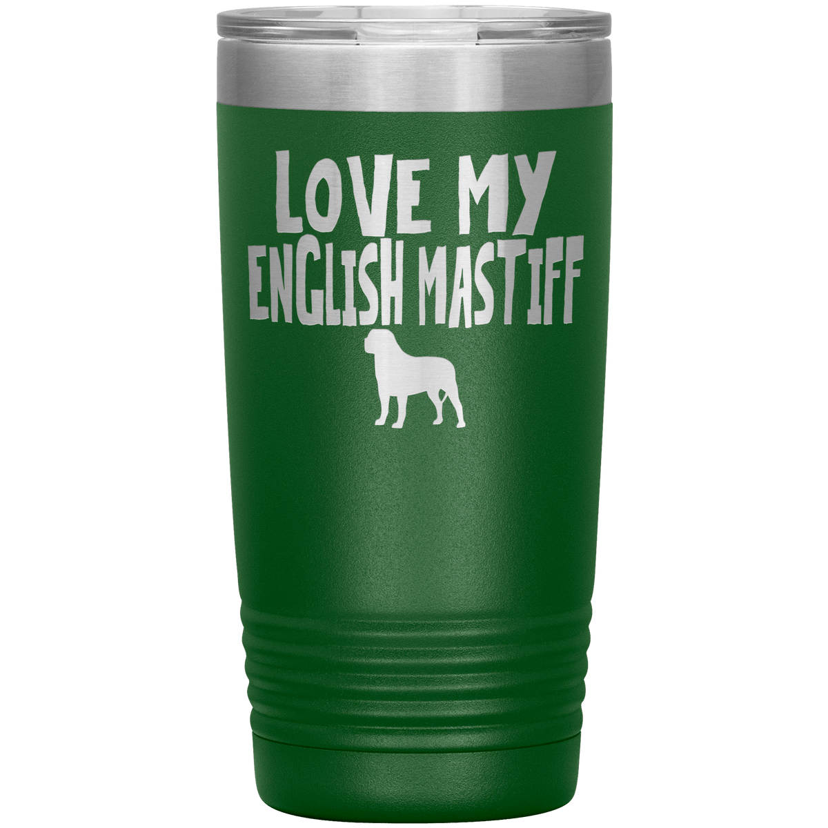 Love My English Mastiff 20 Oz Vacuum Tumbler Tumblers Green