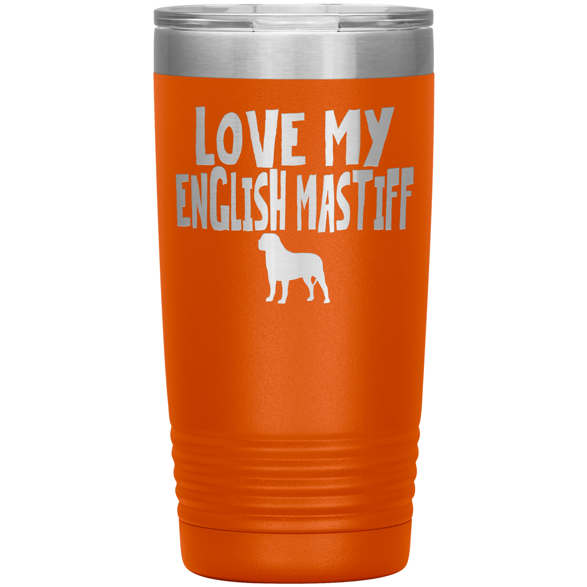 Love My English Mastiff 20 Oz Vacuum Tumbler Tumblers Orange