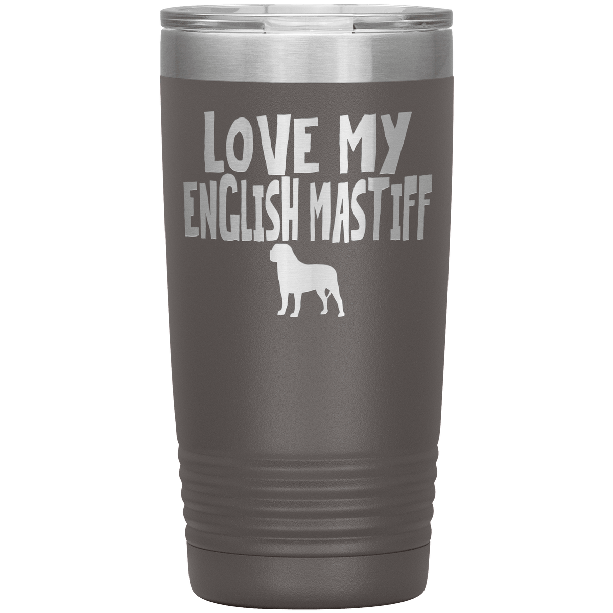 Love My English Mastiff 20 Oz Vacuum Tumbler Tumblers Pewter
