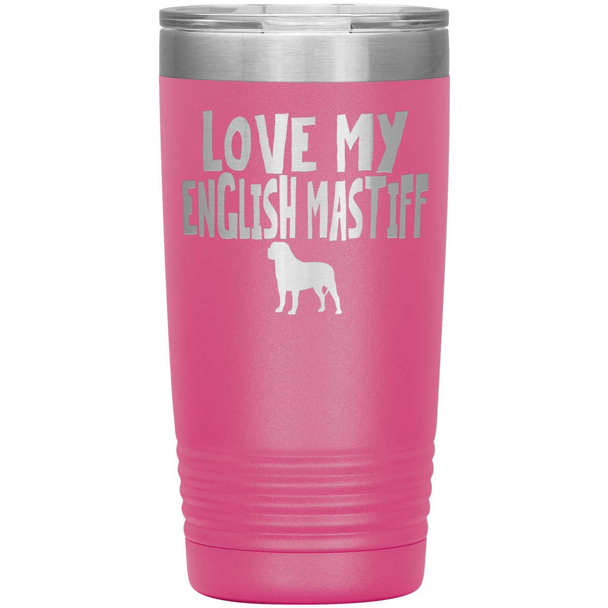Love My English Mastiff 20 Oz Vacuum Tumbler Tumblers Pink