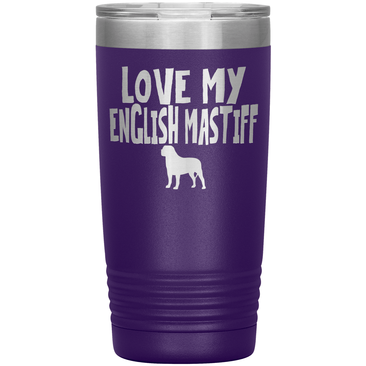 Love My English Mastiff 20 Oz Vacuum Tumbler Tumblers Purple
