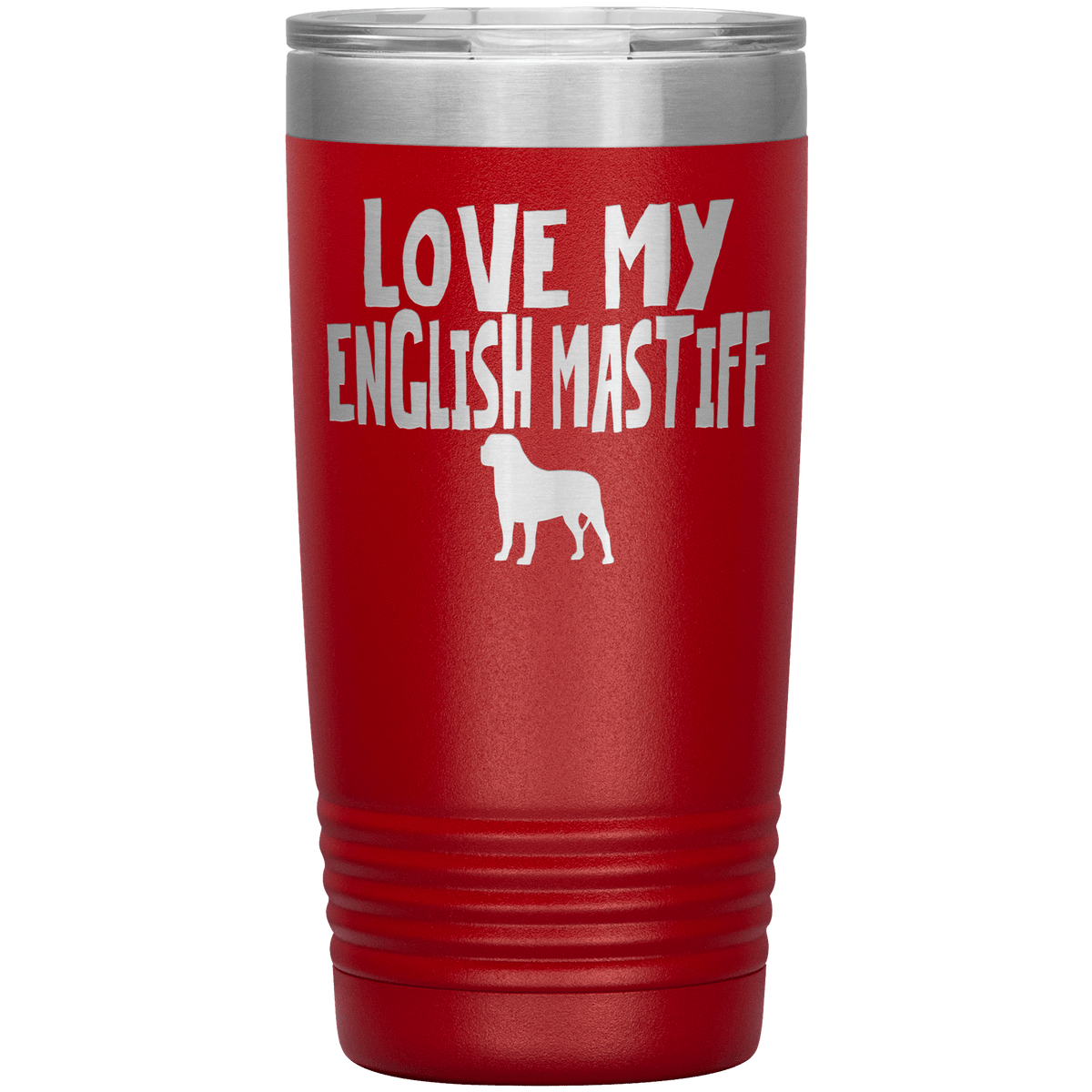 Love My English Mastiff 20 Oz Vacuum Tumbler Tumblers Red