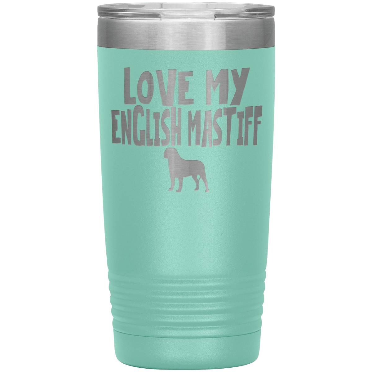 Love My English Mastiff 20 Oz Vacuum Tumbler Tumblers Teal