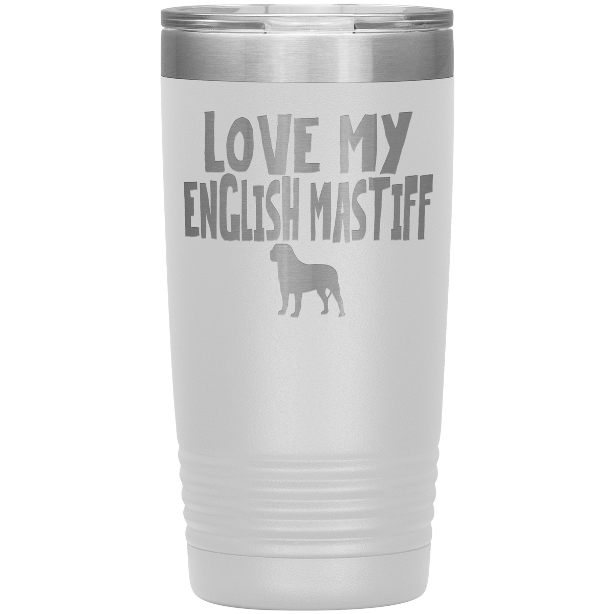 Love My English Mastiff 20 Oz Vacuum Tumbler Tumblers White