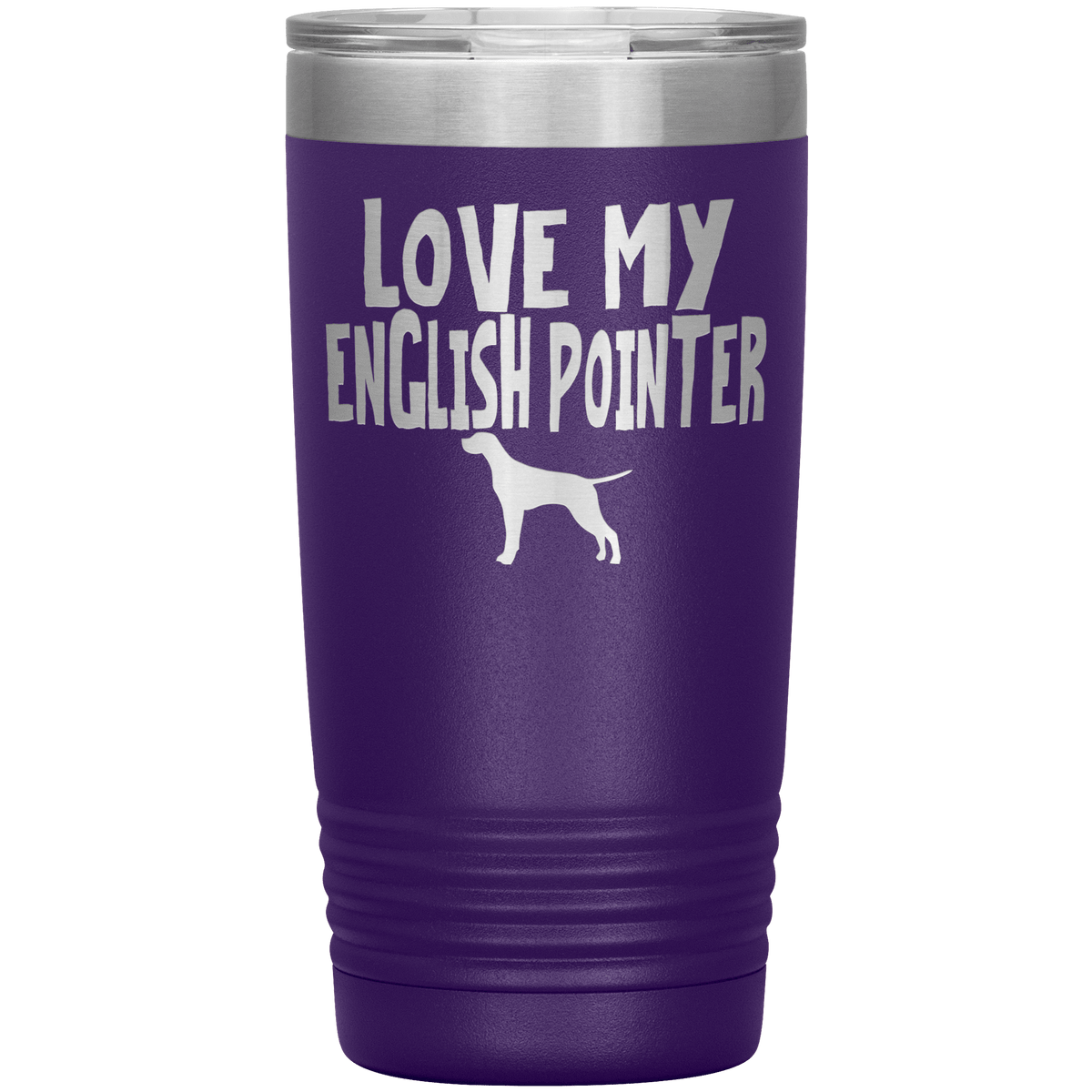 Love My English Pointer 20 Oz Vacuum Tumbler Tumblers Purple