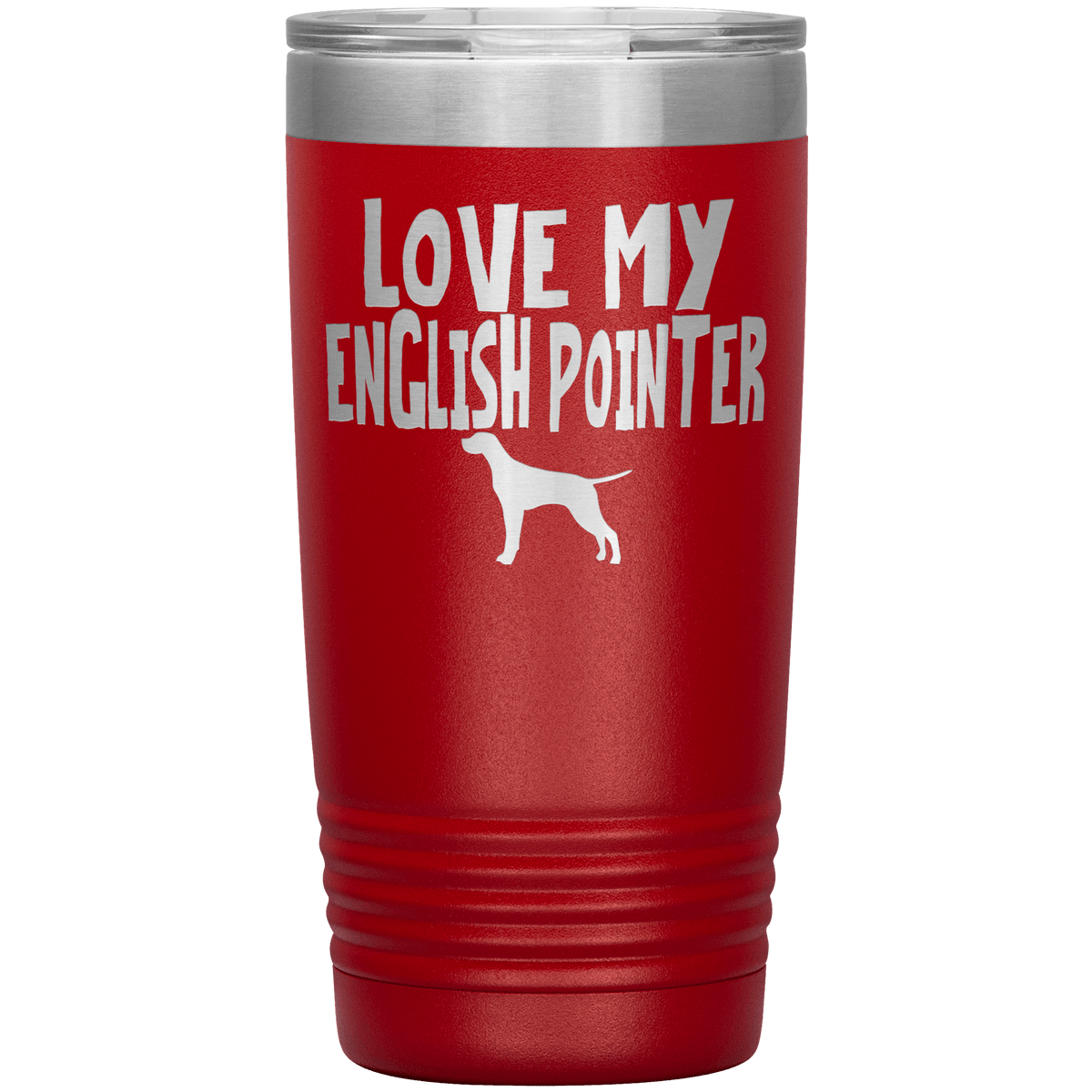 Love My English Pointer 20 Oz Vacuum Tumbler Tumblers Red