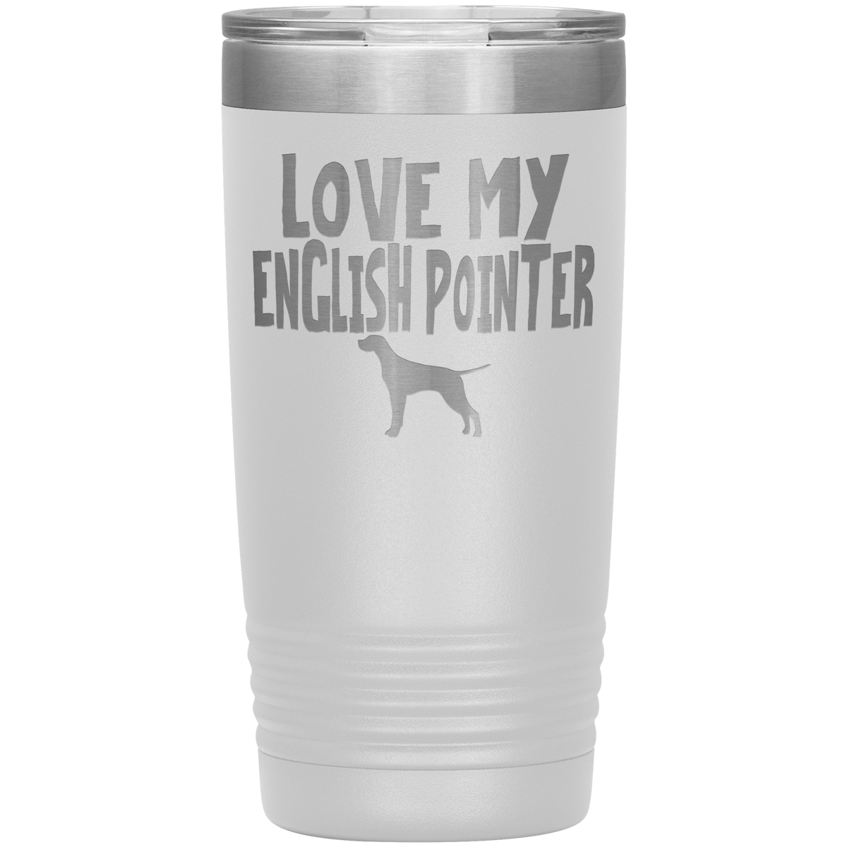 Love My English Pointer 20 Oz Vacuum Tumbler Tumblers White