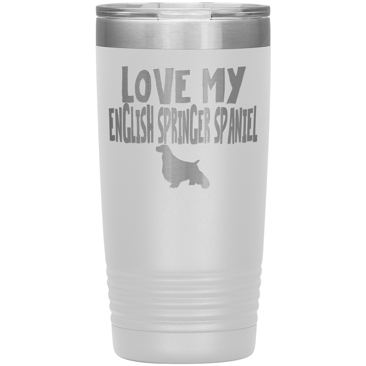 Love My English Springer Spaniel  20 Oz Vacuum Tumbler Tumblers White