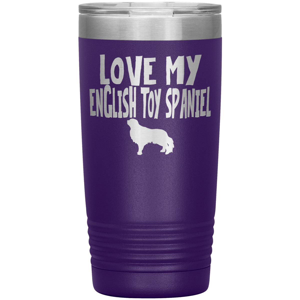 Love My English Toy Spaniel 20 Oz Vacuum Tumbler Tumblers Purple