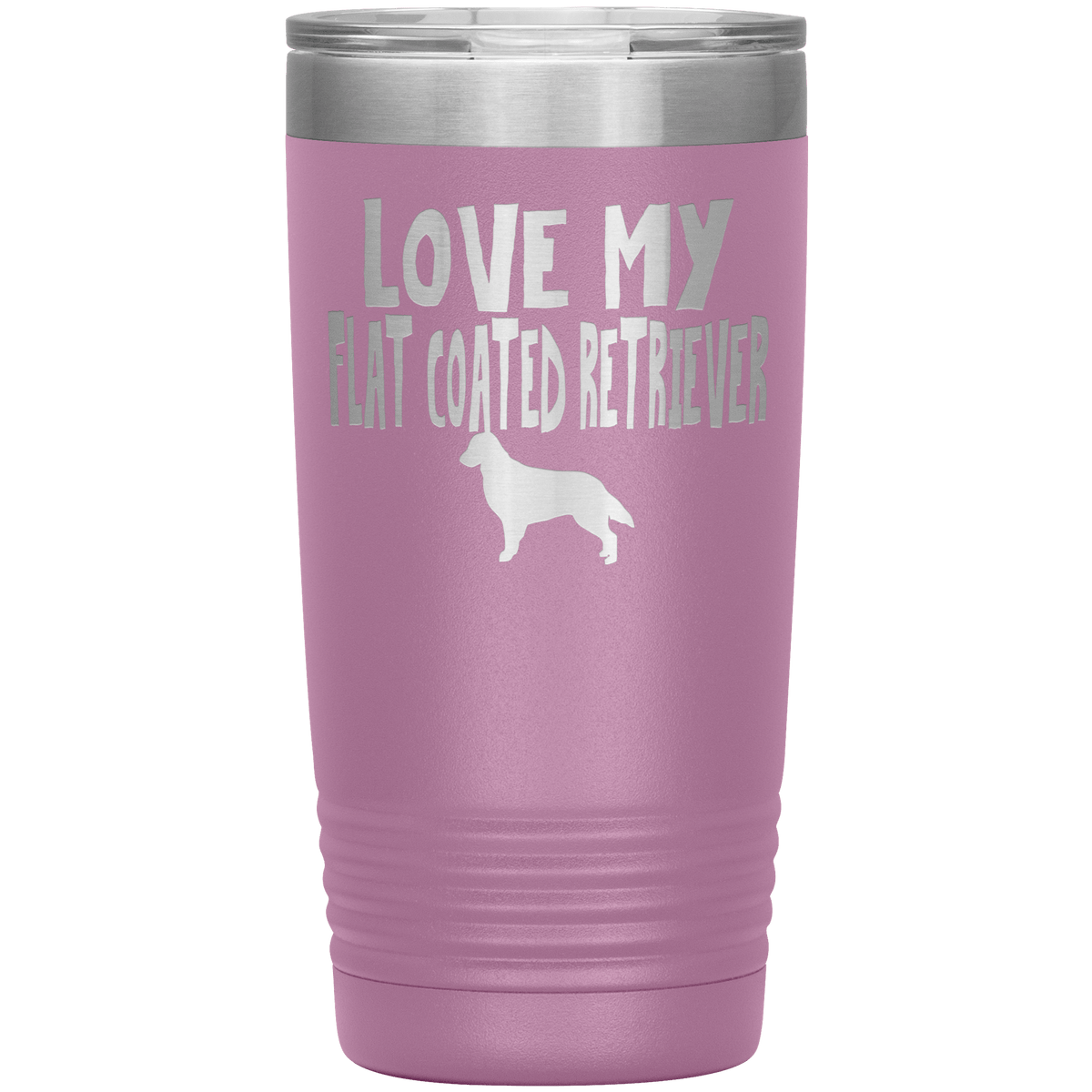 Love My Flat Coated Retriever 20 Oz Vacuum Tumbler Tumblers Light Purple