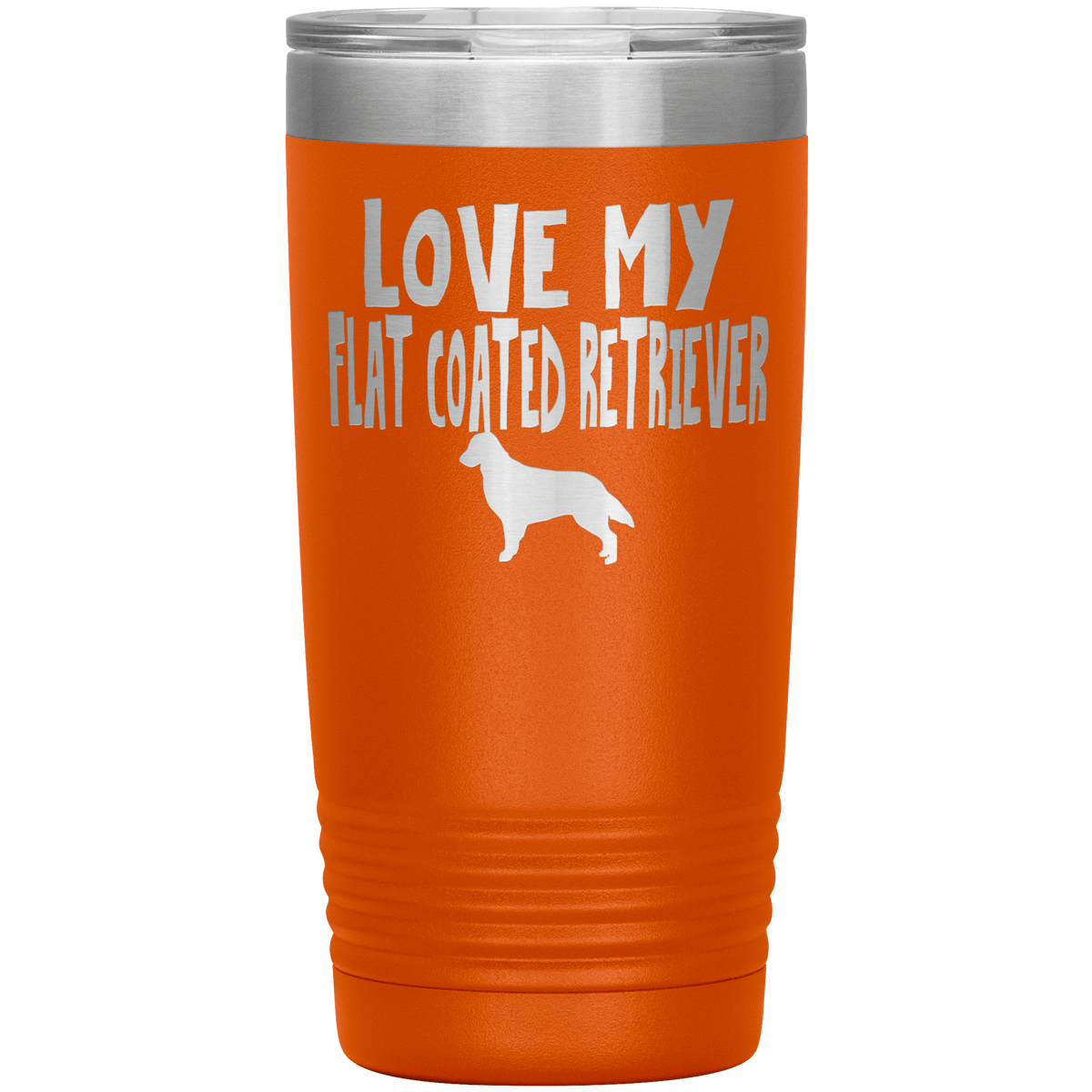 Love My Flat Coated Retriever 20 Oz Vacuum Tumbler Tumblers Orange