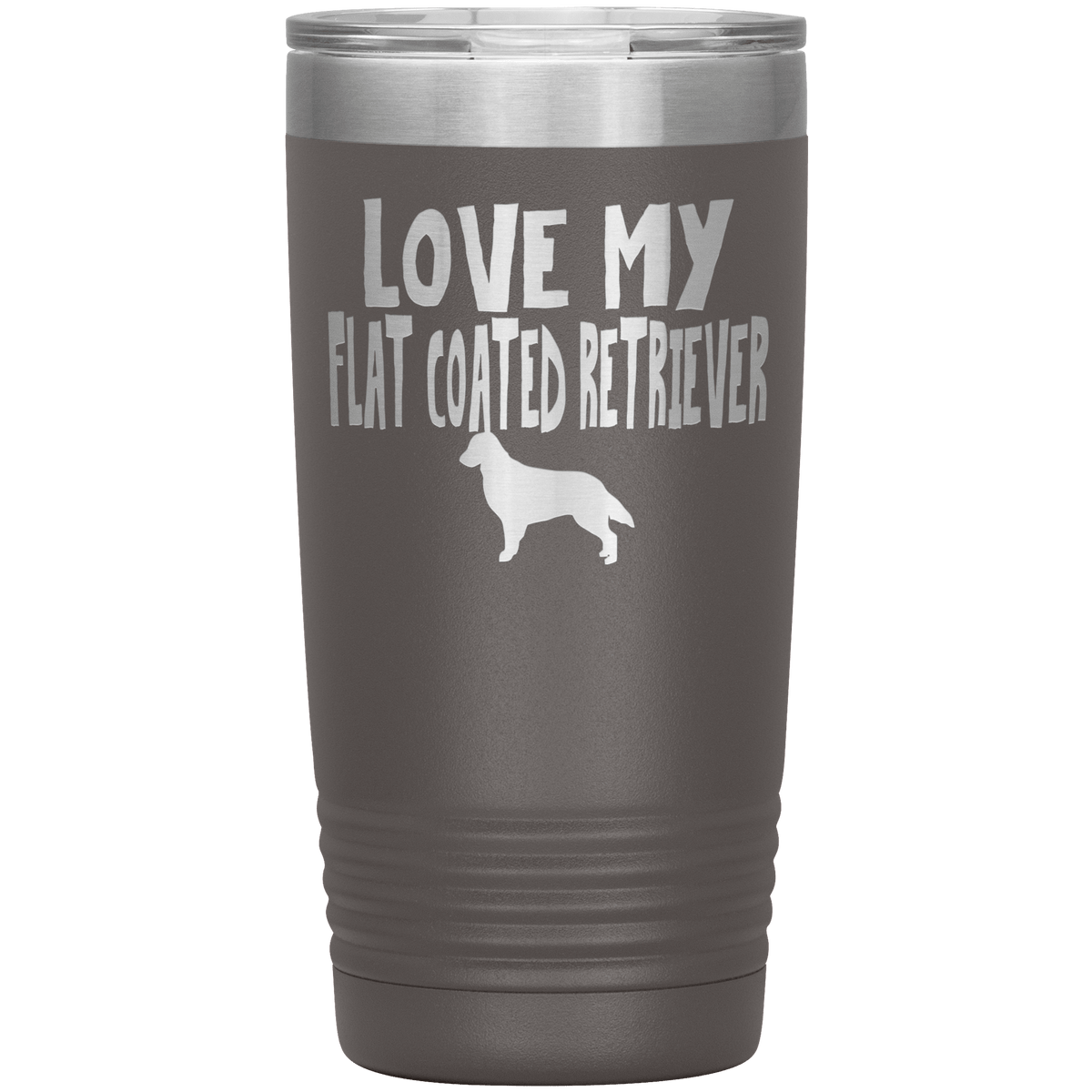 Love My Flat Coated Retriever 20 Oz Vacuum Tumbler Tumblers Pewter