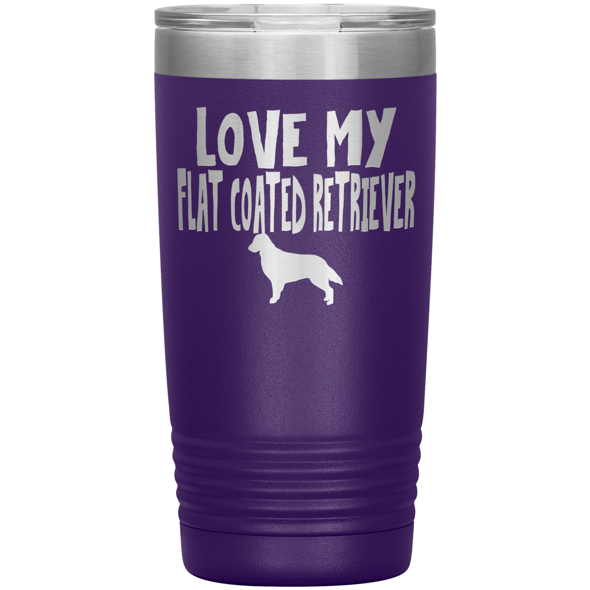 Love My Flat Coated Retriever 20 Oz Vacuum Tumbler Tumblers Purple