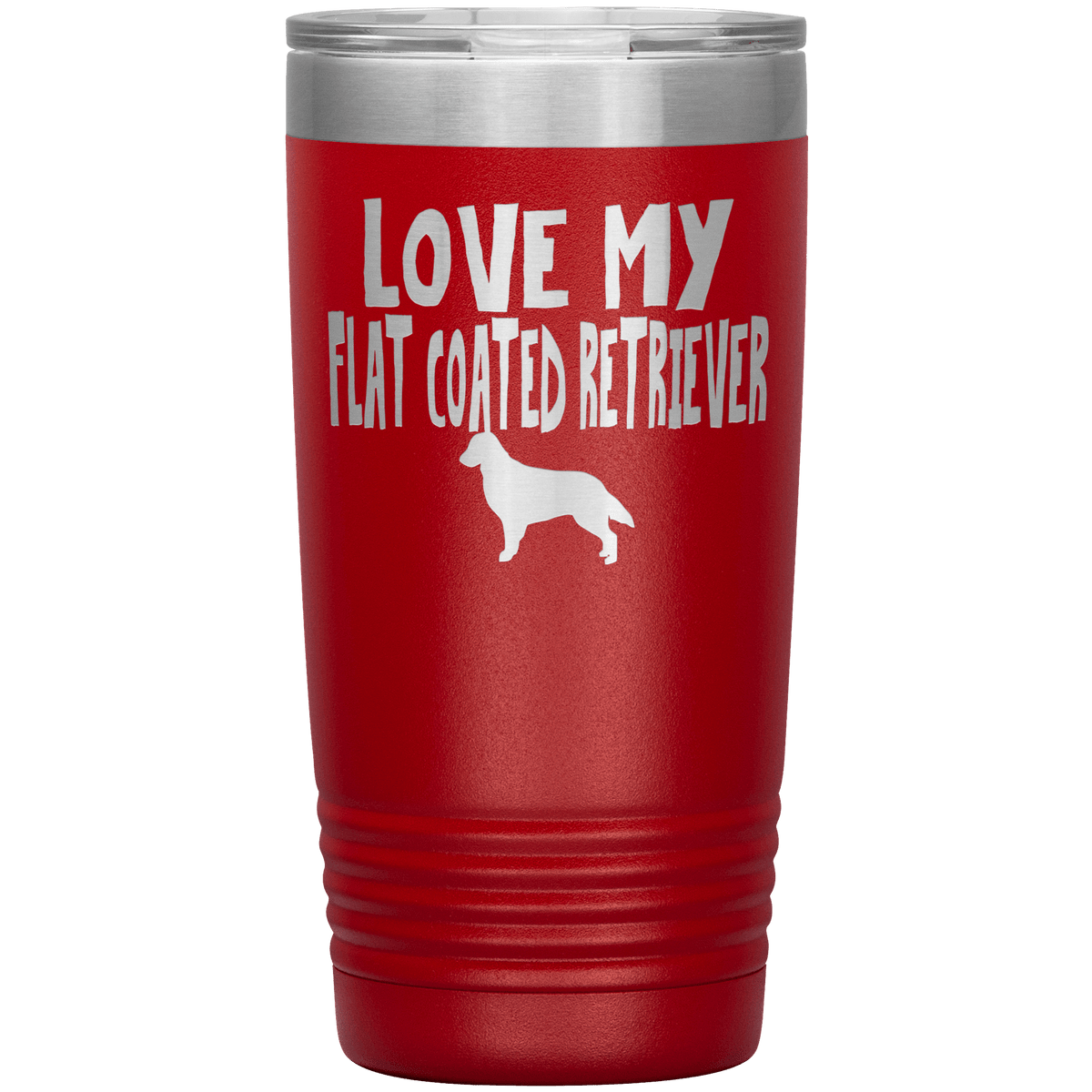 Love My Flat Coated Retriever 20 Oz Vacuum Tumbler Tumblers Red