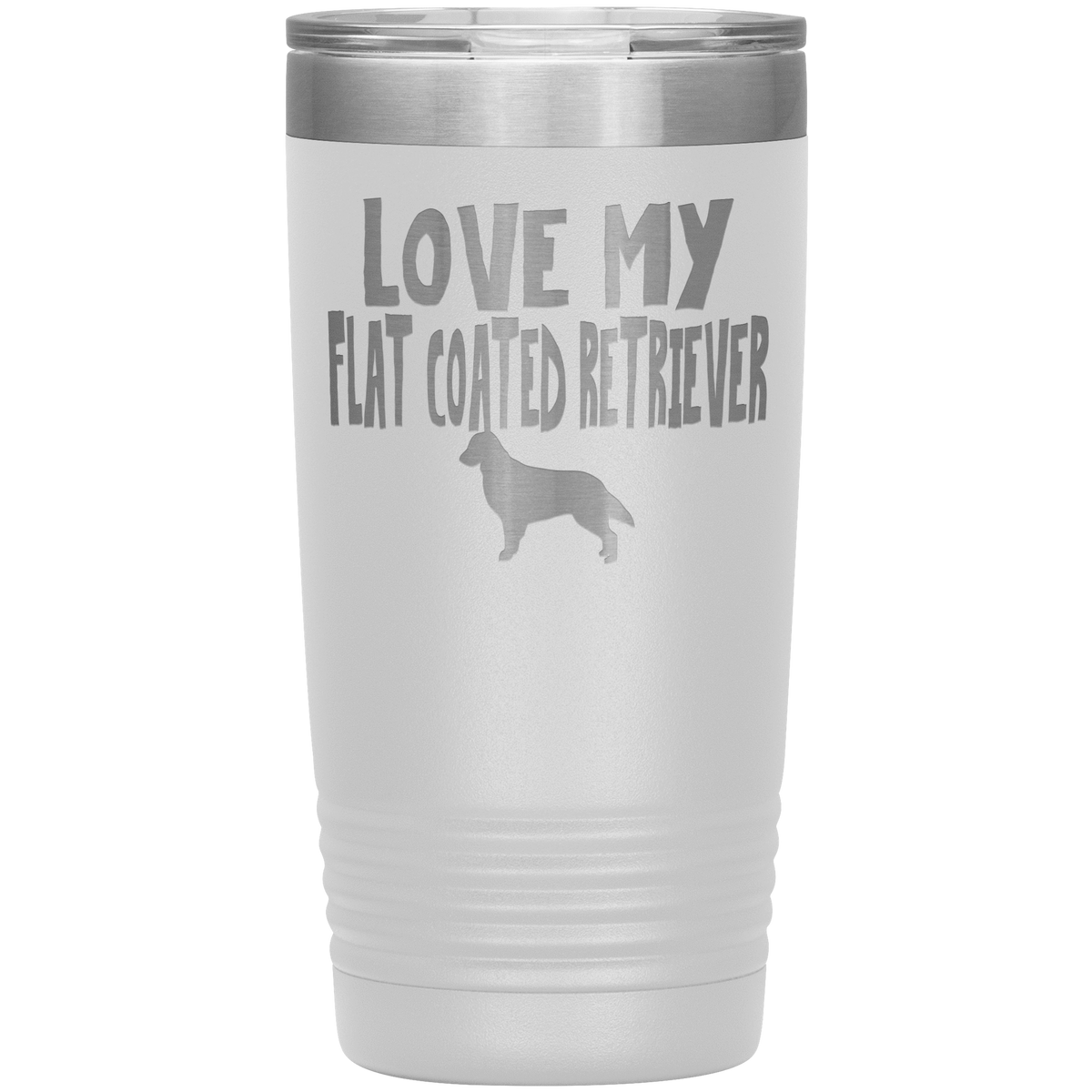 Love My Flat Coated Retriever 20 Oz Vacuum Tumbler Tumblers White