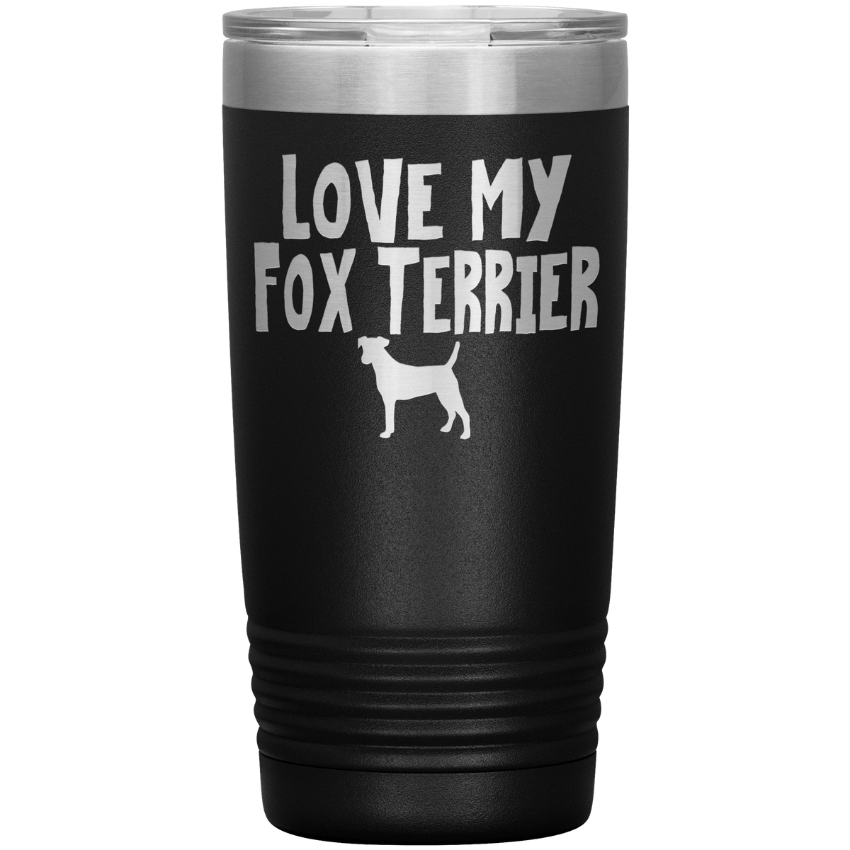 Love My Fox Terrier 20 Oz Vacuum Tumbler Tumblers Black